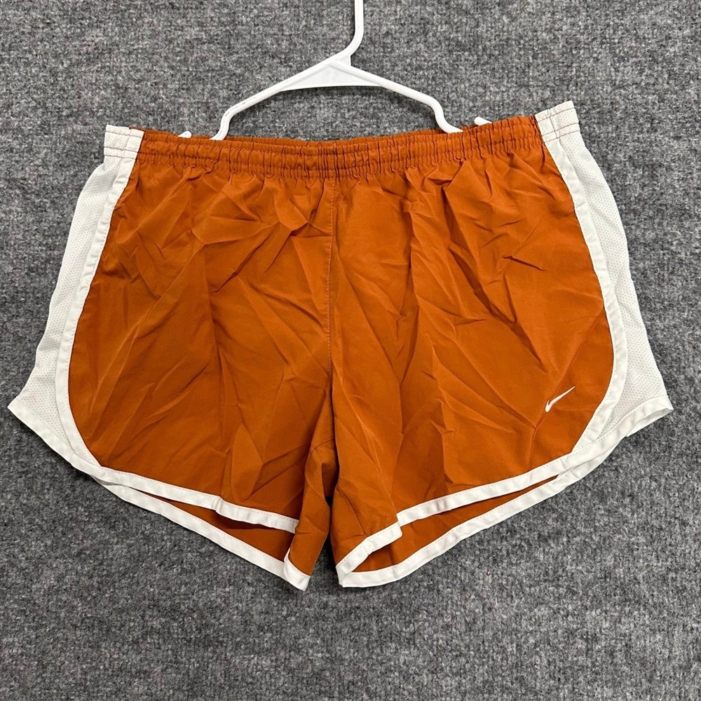 Nike Shorts Womens Size XL Burnt Orange Dri-Fit Running Athletic Mesh Trim